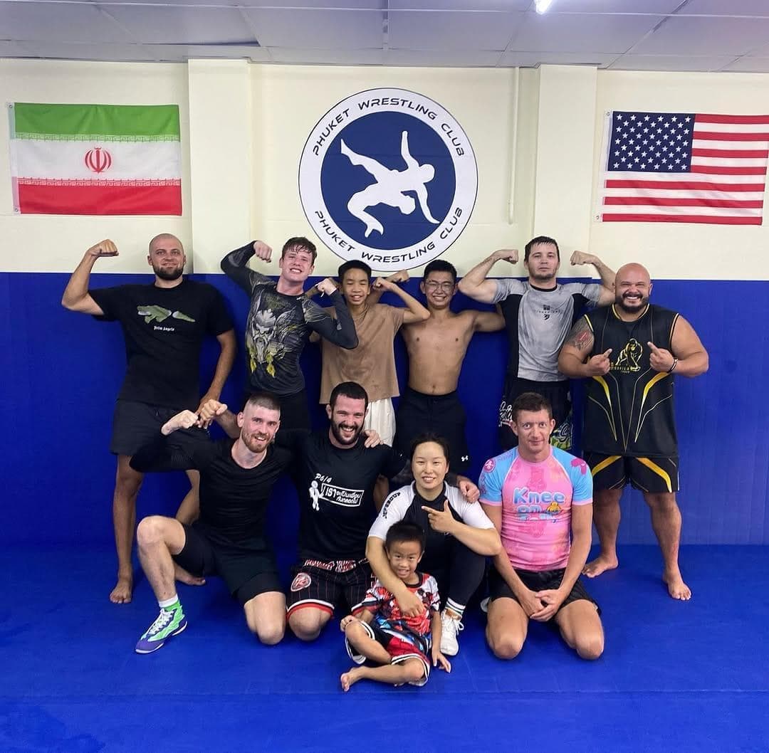 Wrestling practice on the mats
